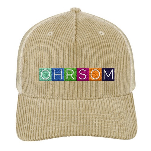 Beige cap with multicolour embroidered lettering