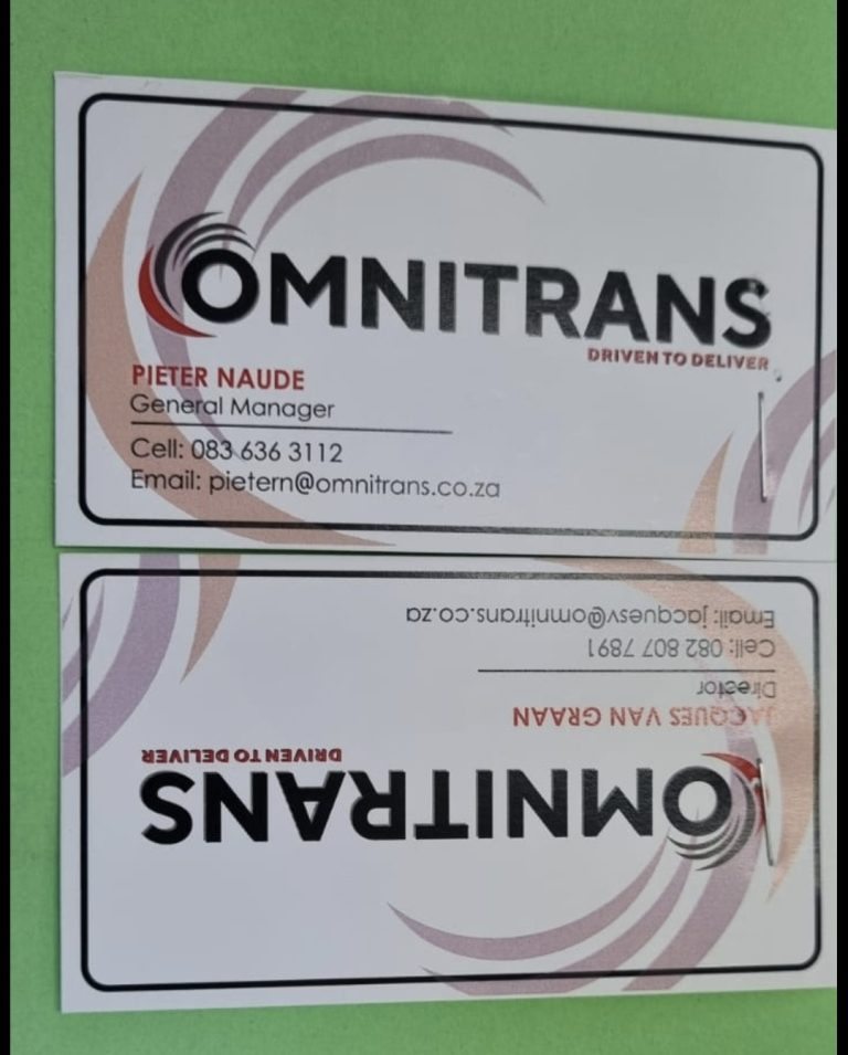 Pair of printed Omnitrans name badges